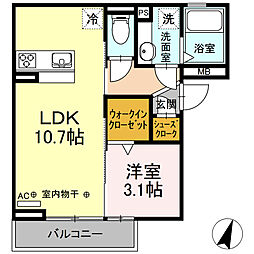 コートアイ 1LDKの間取図画像