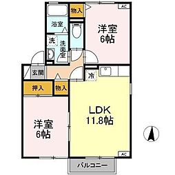グランシャリオ2B 2LDKの間取図画像