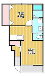 グランブルー5 1LDKの間取図画像