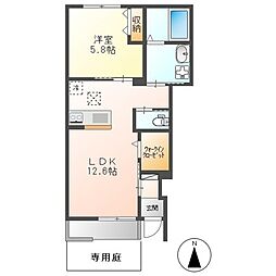 カーサありのみ 1LDKの間取図画像