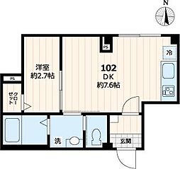 GrandPark本所 1DKの間取図画像