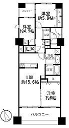 西福岡マリナタウンクレアコースト1番館 3LDKの間取り