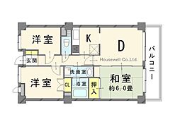 吹上ダイヤモンドマンション 3DKの間取図画像