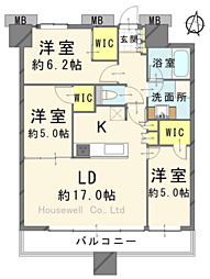 グランドミッドタワーズ大宮フォレストタワー 3LDKの間取図画像