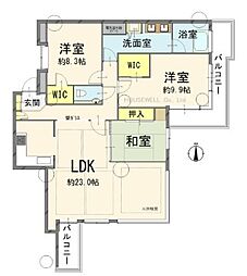 エルザタワー55 3LDKの間取図画像