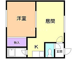 ハイツまるいNo.75 1DKの間取図画像