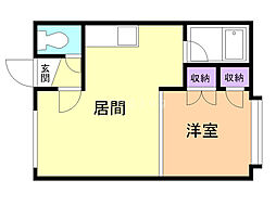 シングルロマンA 1LDKの間取図画像