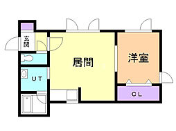 レインボーハウスオズ 1LDKの間取図画像