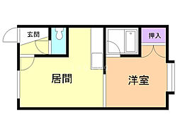 ハイツたんぽぽ 1LDKの間取図画像
