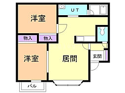 ウェルネス 2LDKの間取図画像
