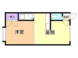 ソシアルマキ2 1DKの間取図画像