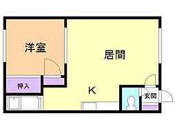モアコート明野 1DKの間取図画像