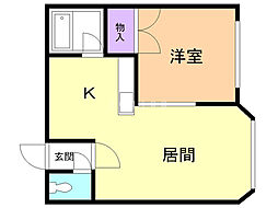 ベルメゾン 1LDKの間取図画像