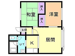 ハイツフォーレスト 2LDKの間取図画像
