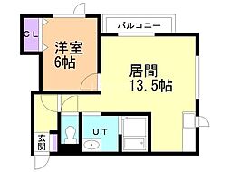 ポートタウン新中野 103 1階1LDKの間取り
