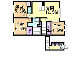 サニー・プレイス 3LDKの間取図画像