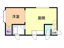 プラメートハイム 1LDKの間取図画像
