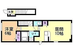 ベルアンジュ 1LDKの間取図画像