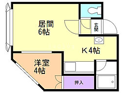 ベル・ルーア 1LDKの間取図画像