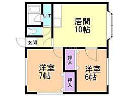 マルミハウス 2LDKの間取図画像