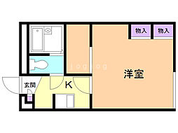 レオパレスA&A岸2008 1Kの間取図画像