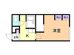 レオパレスハーベストコート見山 1Kの間取図画像
