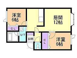 レインボーハウス愛 2LDKの間取図画像