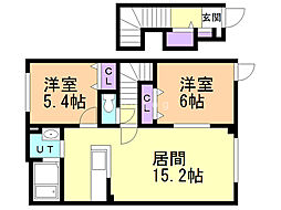 カルム 2LDKの間取図画像