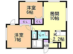 マグネット3 2LDKの間取図画像