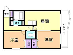 エビスステージB 2LDKの間取図画像