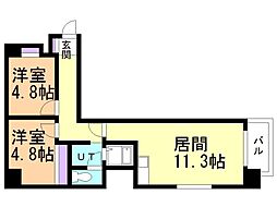 メゾン・ド・グレース 2LDKの間取図画像