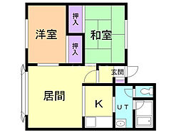 ハイツフォーレスト 2LDKの間取図画像