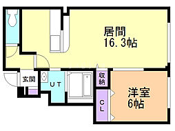 ワグテイル 1LDKの間取図画像