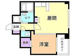 グランドール表町 1LDKの間取図画像
