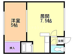アークトゥルス 1DKの間取図画像