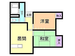 ロイヤルハイム勇払 2DKの間取図画像