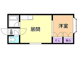 ポップハウス#3 1DKの間取図画像