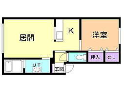 パナセア3 1LDKの間取図画像