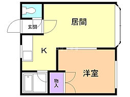 ロイヤルハイツ 1DKの間取図画像