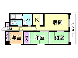 Jステージ若草 3LDKの間取図画像