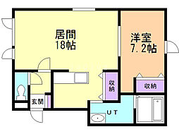 StarlightQueen 1LDKの間取図画像