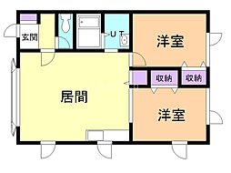 コーポビオラ 2LDKの間取図画像
