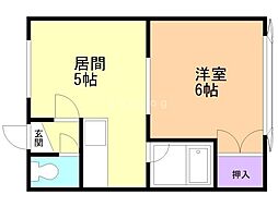 ポップコーンハイツ 1DKの間取図画像