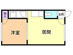 ANEX泉 1DKの間取図画像