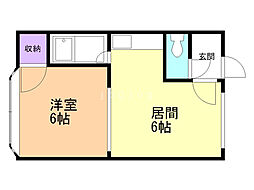 コーポペアレント2 1DKの間取図画像