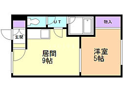 レジデンス青雲A 1LDKの間取図画像
