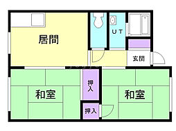 柏木シンフォニー 2DKの間取図画像