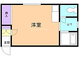 オークヒルズM ワンルームの間取図画像