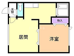 レインボウハウスかれん 1LDKの間取図画像