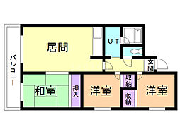 シャトー・サンライズ 3LDKの間取図画像